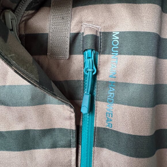 Mountain Hardwear Green/Tan Striped Barnsie Jacket in Women's Large - Picture 4 of 15